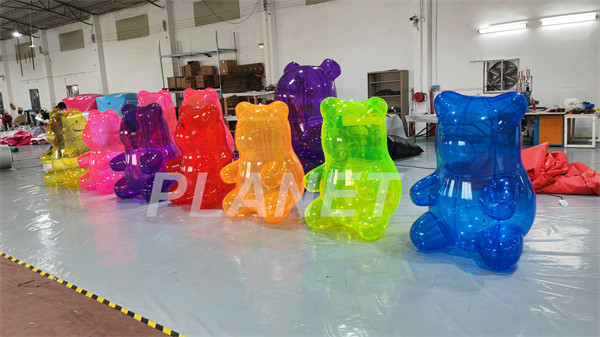 Portable Event Stage Clear PVC Inflatable Transparent Bear For Decoration