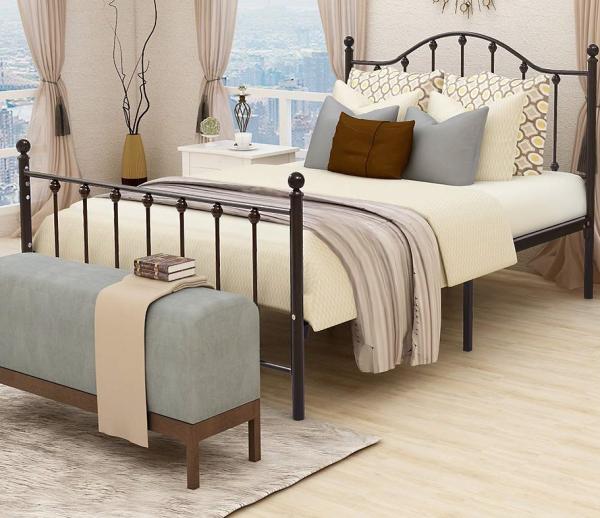 Furniture Full Size Metal Bed Frame For Bedroom High Load Carrying Strength