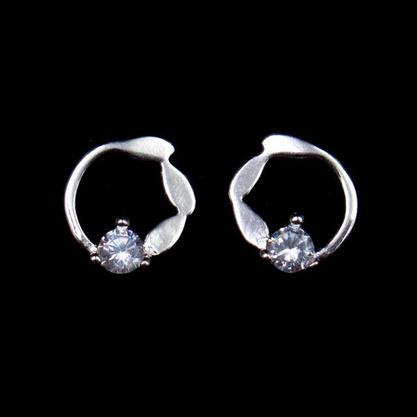 Blue Silver Cubic Zirconia Earrings With Pure 925 Silver Material