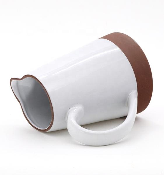 White Ceramic Water Pitcher With Lid Custom Coffee Water Milk Pitcher Multicolored Manufacturing Jugs