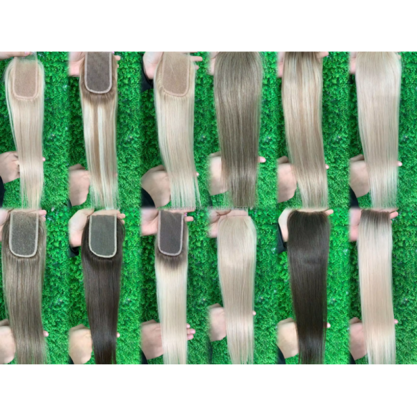 Factory Wholesale Lace Topper 5x5 100% Raw VRIGHIN  Human Hair Pre Colored Mesh Integration Closure DROP SHIPPING REDAY TO GO