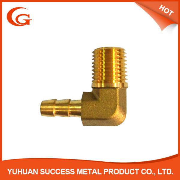 ANSI Hose Barb X NPT Male Brass Elbow For Fuel Pipe