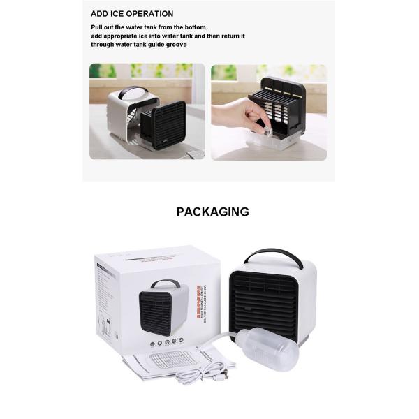 Rechargeable Stand Air Cooler Fan with LED Night Light