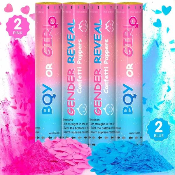 Safe Powder Gender Reveal Cannon Custom Confetti Poppers Handheld