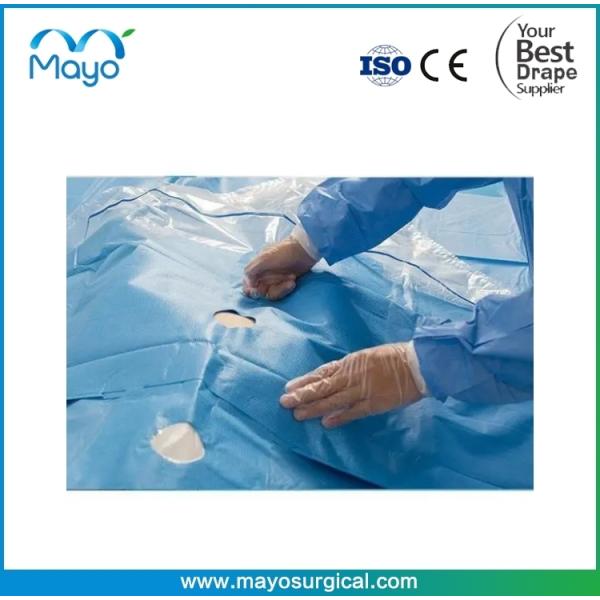 Sterile Urology Surgical Drape Nonwoven Blue with Collection Pouch