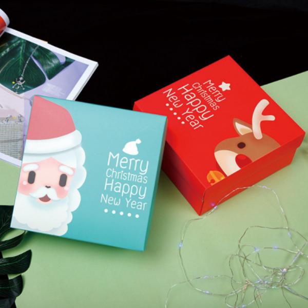 Caixa de presente bonito impressa da tampa do mundo do urso com a caixa de presente do Natal da fita