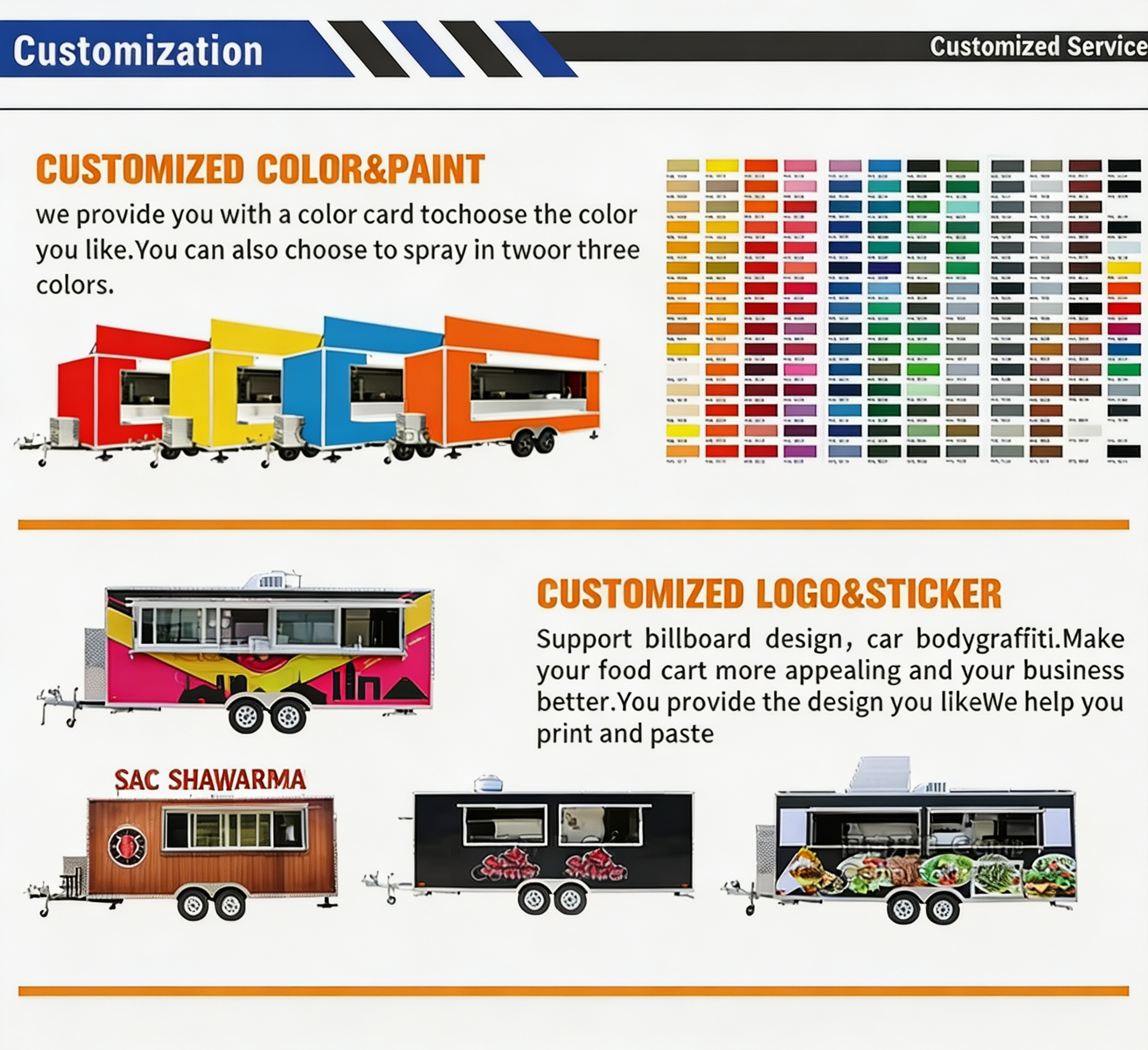 DOT Compliant Custom Food Trailer with Full Kitchen Equipment for Coffee, Tacos & Fast Food, Mobile Concession Truck for Catering, Events, Festivals and Outdoor Business