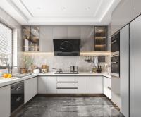 Laque moderne complète Meubles de cuisine île White Shaker