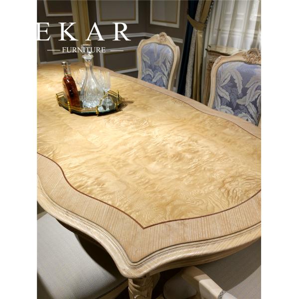 Europen antique style big rectange baroque wood dining table set FT-129