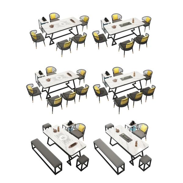 140cm Slate Dining Room Table Modern Italy Minimalist Luxury Metal