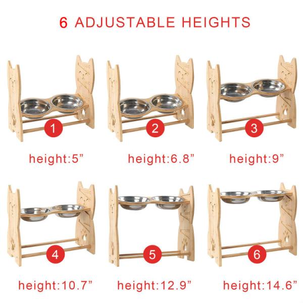 19cm 23.8cm Stainless Steel Elevated Dog Bowls BPA Free