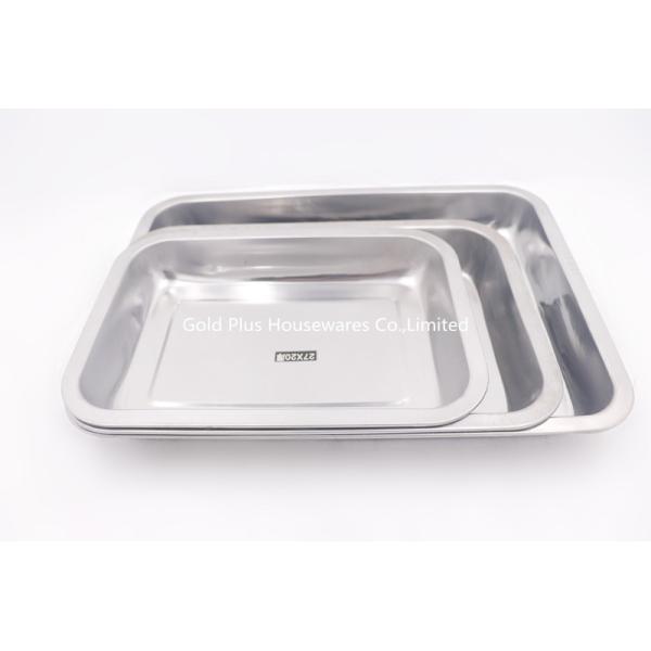 27*20cm Snack SS Feeding Flat Serving Tray Camping Dessert Barbecue Sets