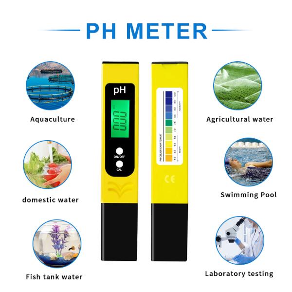 Power Supply 2*1.5V LR Button Battery PH Meter High Precision Water Tester for Lab