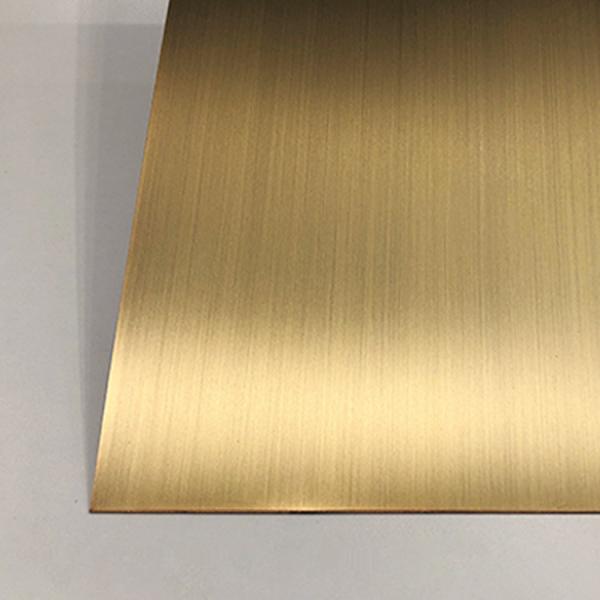 1219*2438mm 0.55mm 304 Stainless Steel Sheet Antique Brass Hairline AFP Design Plate