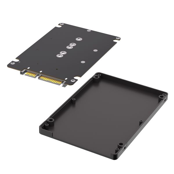 2 in 1 M.2 NGFF Key B & MSATA SSD to 2.5 SATA3 Adapter with Plastic Enclosure Supports 2280/2260/2242/2230 mm M.2 SSD Transparent to OS Hi-Speed SATA3/6Gbps