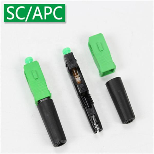 Quickly Assembly SC APC Fiber Connector Low Insertion Loss Good Connection Stability