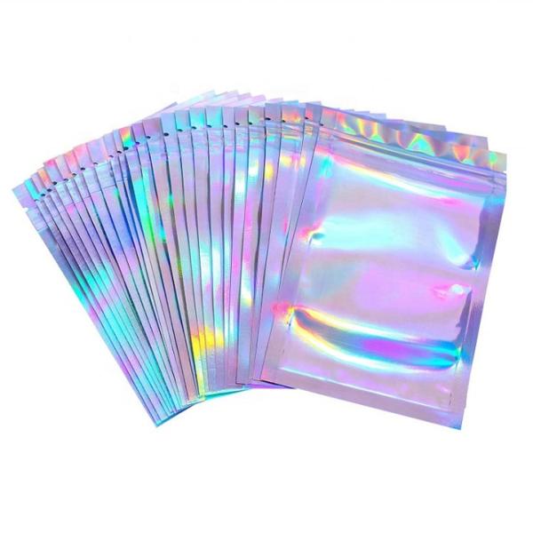 Pequeno Mylar plástico biodegradável fecho térmico fechador três lados embalagem de alimentos saco holográfico