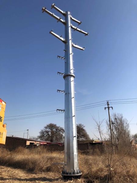 输电线路110kv 132kv 230 Kv塔架和格架桅杆双回路镀锌电线杆