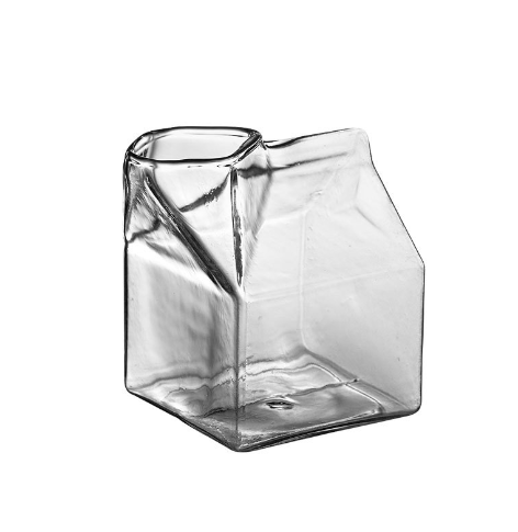 350ml Special Coffee Pot Milk Box Bottle Transparent For Bar Cocktail Glass Bottle