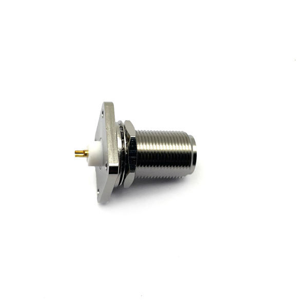 N Type Female Flange RF Coaxial Connector with IP65 Rating Phosphor Bronze Contact for 0~3GHz Frequency