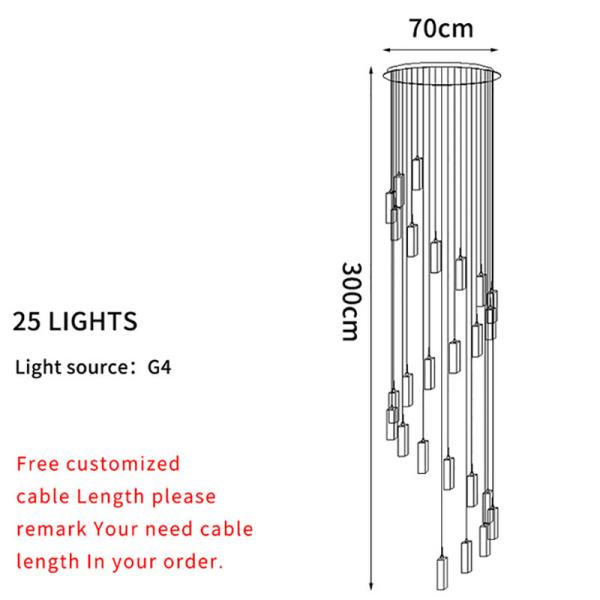 LED Pendant Light Staircase Crystal Chandelier Hanging Lamp Spirl hanging minimalist light(WH-NC-59)