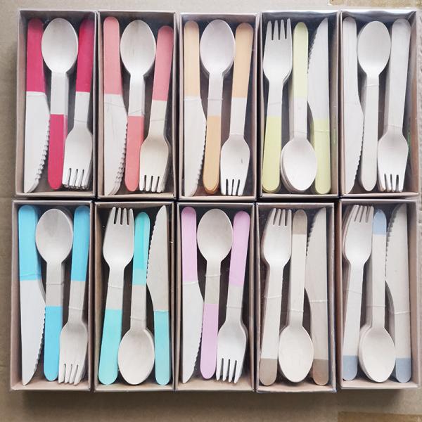 Biodegradable 160mm Dip Mint Dyed Disposbale Cutlery Set For Dinner Wedding