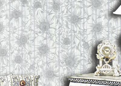 1.06m Korean Country Floral Wallpaper / Waterproof Country House Wallpaper , Foam Surface
