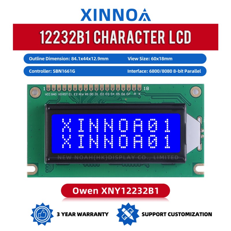 Blue Film 12232B1 LCD Screen High Brightness Screen Single Row Interface Module LCD Screen In Stock Module