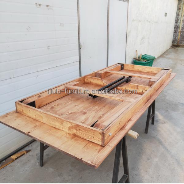 Foldable Pine Frame American Walnut Color Solid Wood Dinning Table with Modern Simple Design and Sturdy Construction