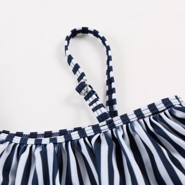 Kid's Navy flower print one shoulder swimwear one piece swimsuit