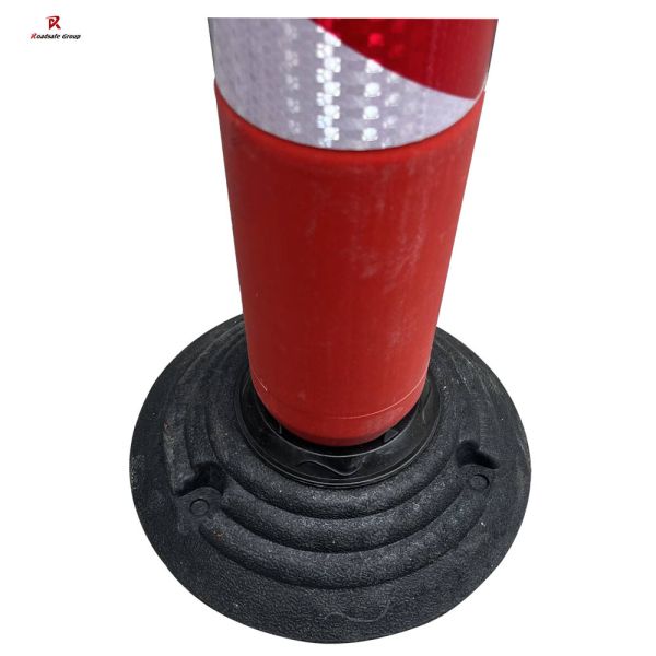 Roadsafe Divider High Flexible PU Warning Post Delineator Flexible Warning Posts With Rubber Base 