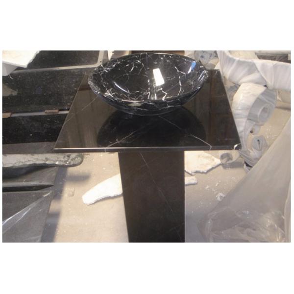 Honed Polished Black Marquina Marble Stone Slab For Bathroom Vanity Tops