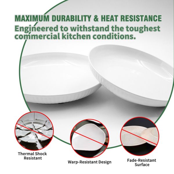 Shatterproof Stone-Textured Deep Dinner Plate