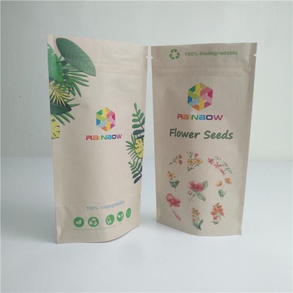 Compostable Food Kraft Paper Bag Custom Printing 100% Biodegradable Fruit Packaging Bags