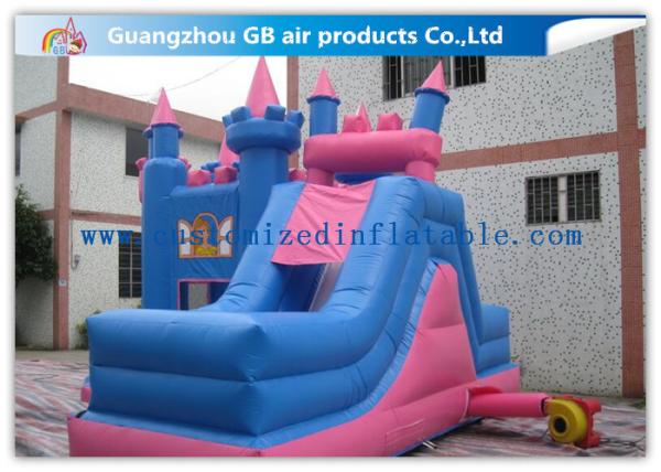 Lovely Indoor / Outdoor Princess Bounce House Inflatable With Slide For Little Kids