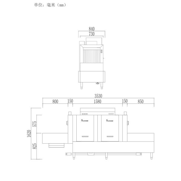 Easy Cleaning Stainless Steel Dishwasher Single Cylinder Double Spray