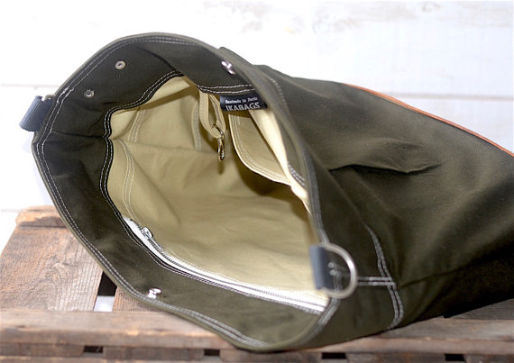 BEST SELLER Diaper bag,Messenger bag Green Stockholm with Leather strap,Ikabags