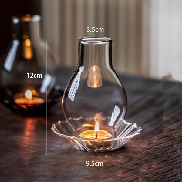 Custom Logo Clear Borosilicate Glass Candlestick