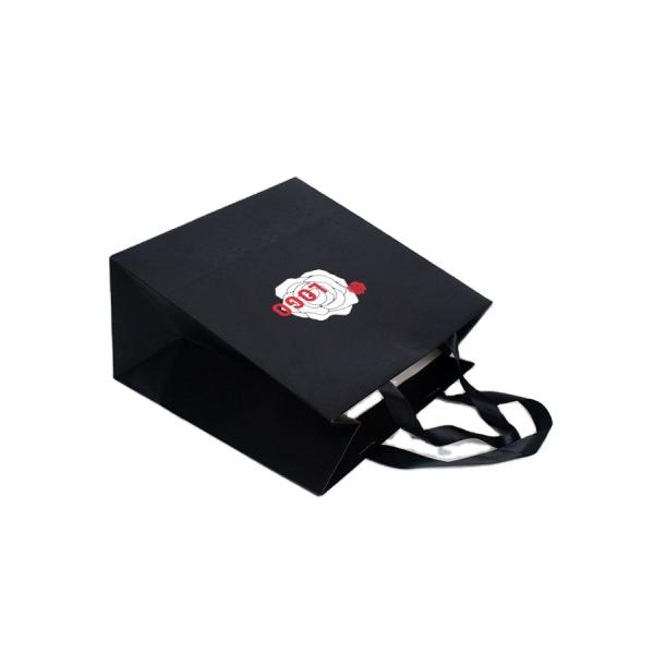 Artisanat Taille personnalisée Blanc Noir Luxe Cadeau Shopping Sac en papier de bijoux avec poignées