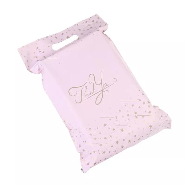 Печать повторно использовала пластиковую поли одежду мешков почтоотправителя упаковывая сумку курьера с ручкой