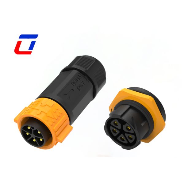 M25 5 Pin Panel Mount Connector Quick Nylon Electrical Plug Socket For Solar System