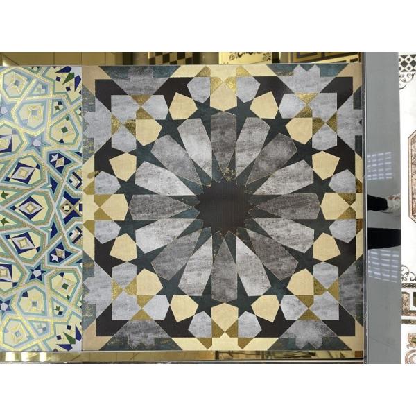 600x600mm Gold Glazed Porcelain Floor Tiles AAA Grade