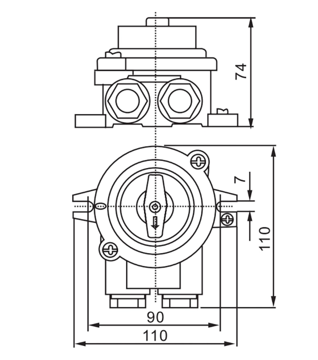 Marine Switch HH202-1/2/3/4/5 Waterproof & Watertight Combined Switch 10A 16A 1133/2 Rotary Knob Switch