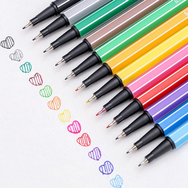 Professional Colorful Flower Color Simple Coloring Fineliner Fine Pen Set