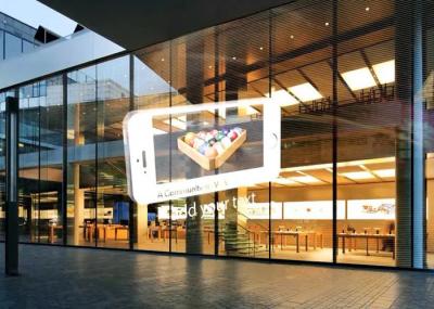Cor completa conduzida transparente exterior 500*1000mm da exposição da liga de alumínio de SMD