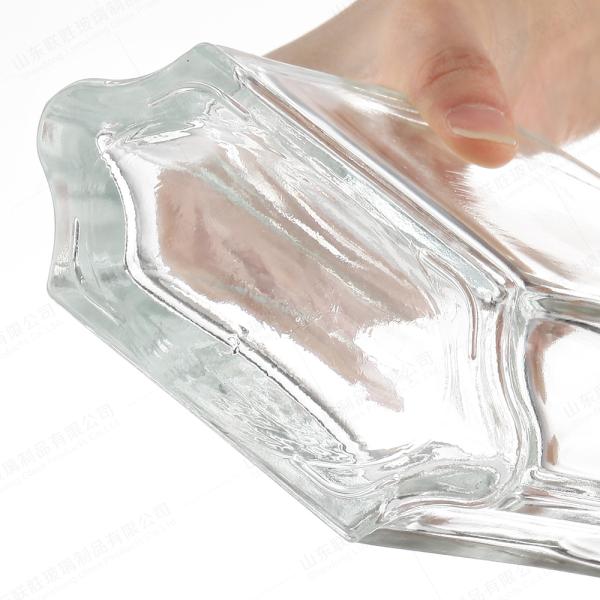 Classic Square Clear Packing Wine Bottle With Glass Lid 500ml 750ml 1000ml