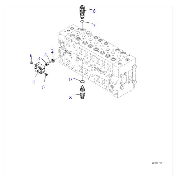 723-90-76501 клапан сброса всасывания PC300-8 MRV 723-90-61700