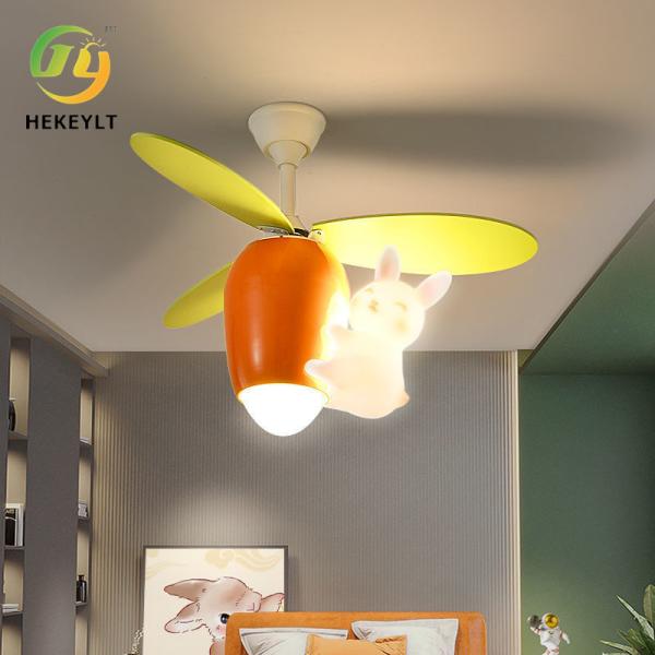 Crianças desenho animado criativo bonito coelho cenoura teto ventoinha luz para menino menina quarto