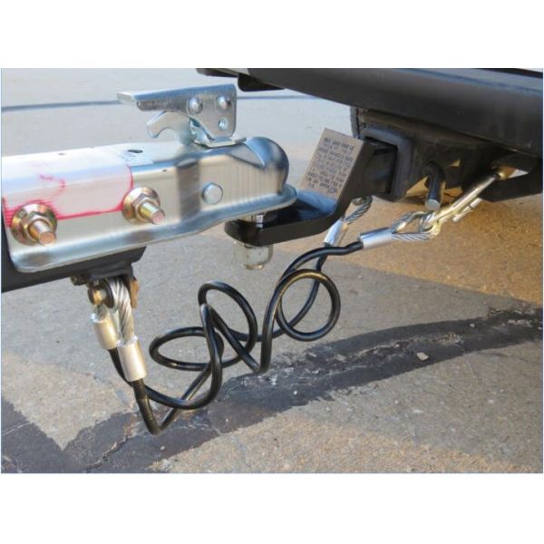 5000 Lbs Load Capacity PVC Coated Coiled Trailer Safety Cable with Corrosion Resistant S-Hook