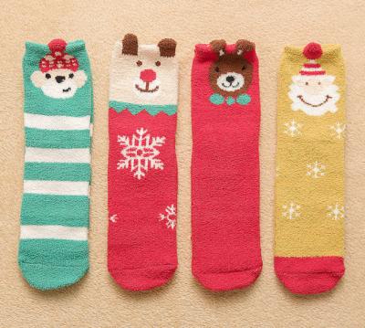 Thermal Christmas Women's Novelty Socks / Fuzzy Animal Socks Soft Fabric For Winter